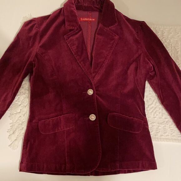 RedHotJean velvet jacket dark raspberry blazer - Picture 12 of 16